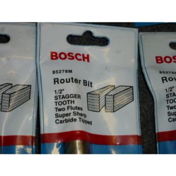 LOT OF 10 BOSCH 1/2&#034; STRAIGHT STAGGER TOOTH ROUTER BITS, #85278M, CARBIDE TIPPED