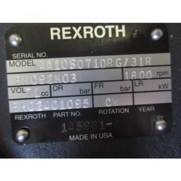 NEW Egypt USA REXROTH HYDRAULIC PUMP AA10S071DRG/31 BH02401095 #3 image