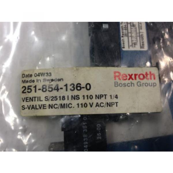 LOT USA Mexico OF 2 NEW BOSCH REXROTH TEKNIK 251-854-136-0 1/4&#034;NPT S-VALVE (U4) #2 image