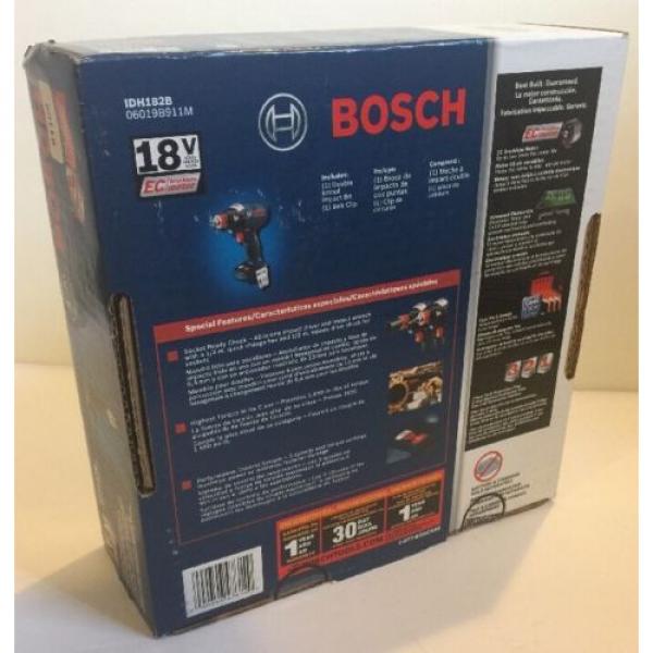 NEW BOSCH IDH182B 18V Socket Ready 1/4&#034; Hex Impact Driver + 1/2&#034; Drive Wrench #3 image