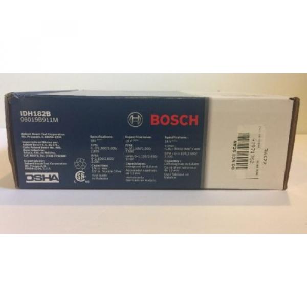 NEW BOSCH IDH182B 18V Socket Ready 1/4&#034; Hex Impact Driver + 1/2&#034; Drive Wrench #9 image
