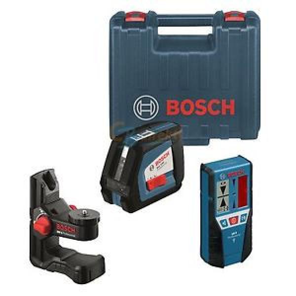 BOSCH LASER CROSS LINE LASER GLL 2-50 + RECEIVER LR 2 + HOLDER BM 1 + CASE #1 image