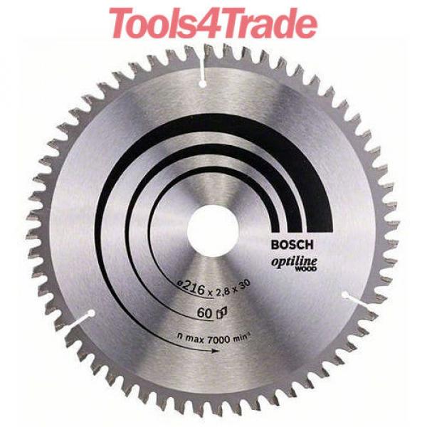 Bosch 216mm x 30mm x 60 Teeth Optiline Wood Cut Circular Saw Blade 2608640642 #1 image